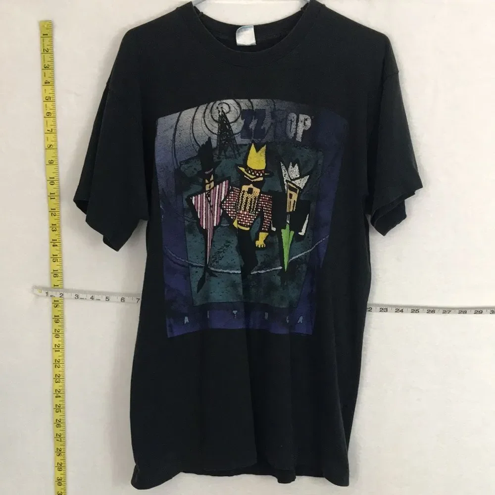 Vintage 90s Original ZZ Top Antenna World Tour Concert Band Tee Tshirt Sz Large